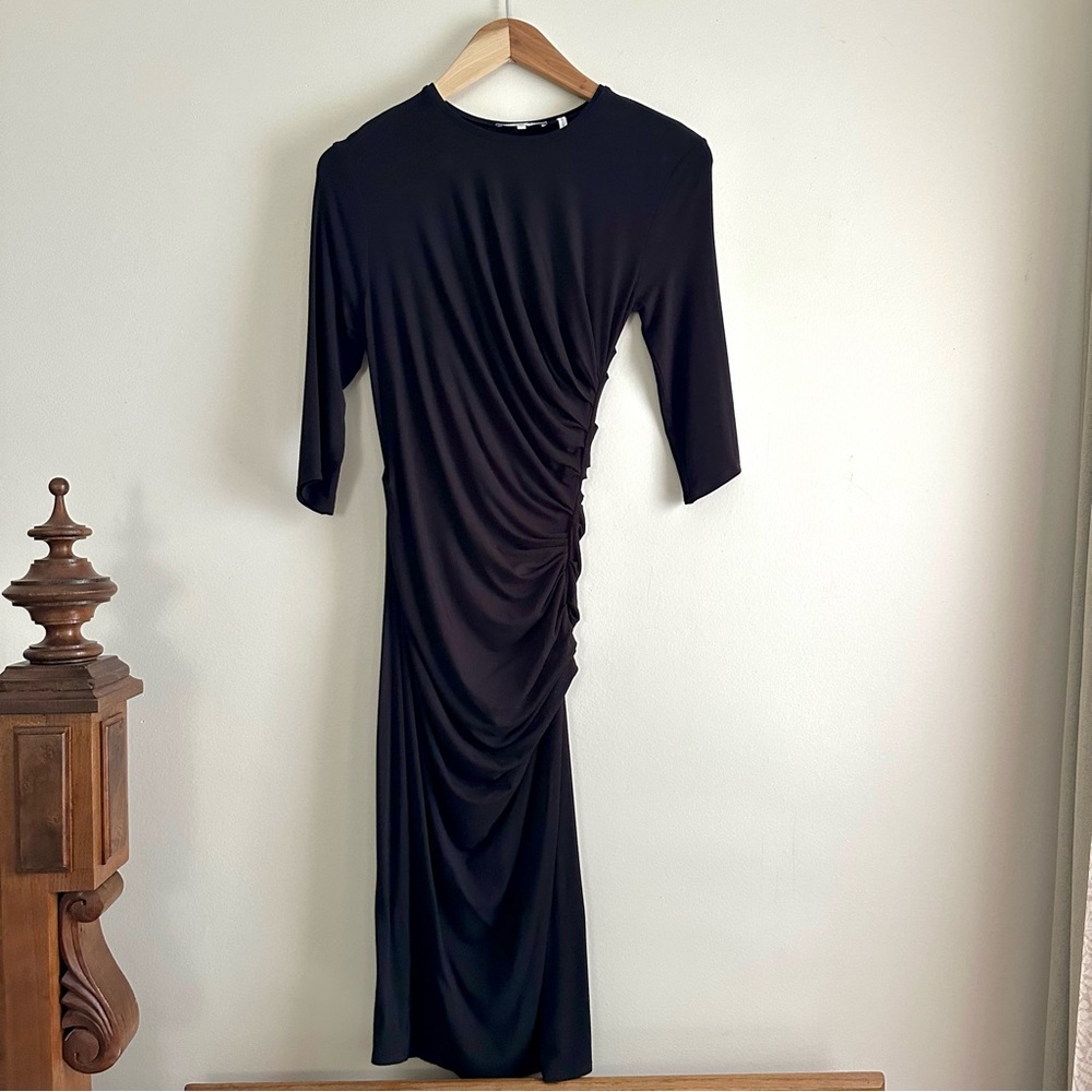 Helmut Lang • Asymmetric Nova Jersey Dress in Black